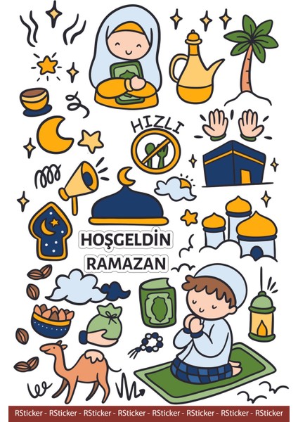 Ramazan Sticker Seti Hoş Geldin Ramazan Duvar Sticker Seti Ramazan Süsü