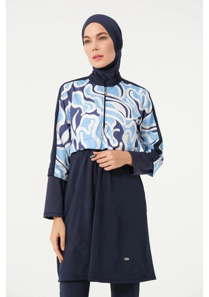 Sporcu Likra Paraşüt Kumaş Hızlı Kuruyan Kadın Tesettür Mayo 3008 fiyatları
