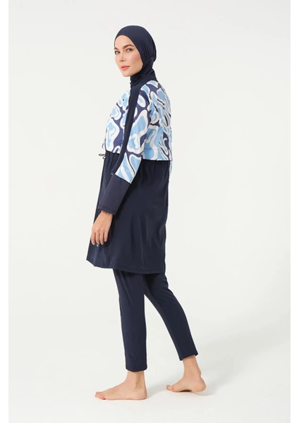 Sporcu Likra Paraşüt Kumaş Hızlı Kuruyan Kadın Tesettür Mayo 3008 modelleri