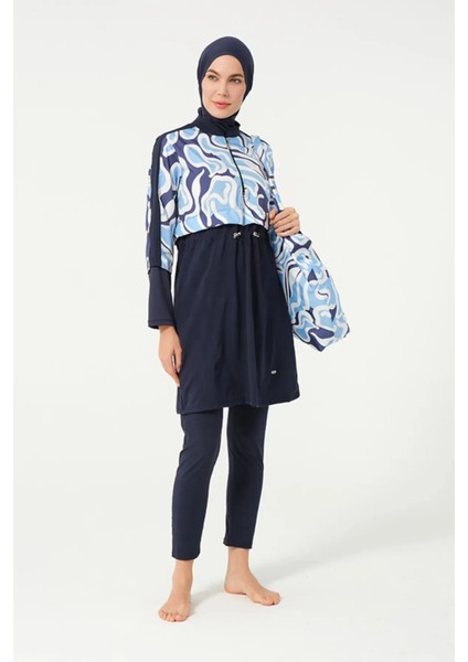 Sporcu Likra Paraşüt Kumaş Hızlı Kuruyan Kadın Tesettür Mayo 3008 fırsatları