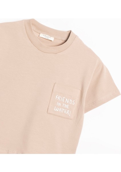 Cepli Takım T-Shirt Şort Unisex Çocuk Nakışlı Yazlık Takım