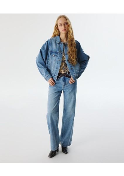 Eskitme Efektli Jean Ceket TS1250005070629 modelleri