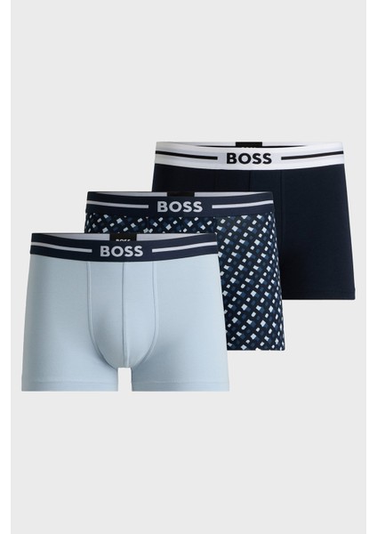 Logolu Streç Pamuklu 3 Pack Boxer Erkek Boxer 50531694 960
