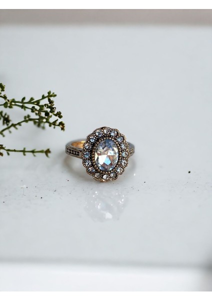 Kristal Taşlı Oval Yüzük modelleri