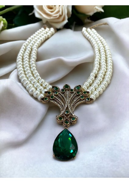 Kristal Taşlı Hayat Ağacı Figür Inci Kolye modelleri