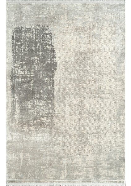 Voyage KJ03B Gri Krem Viskon Akrilik Yumuşak Dokulu Modern Halı