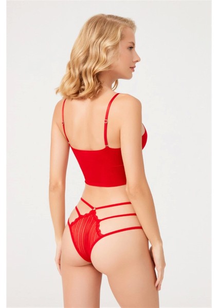 Transparan Tüllü Lastik Detaylı Kadın Brezilya Külot modelleri