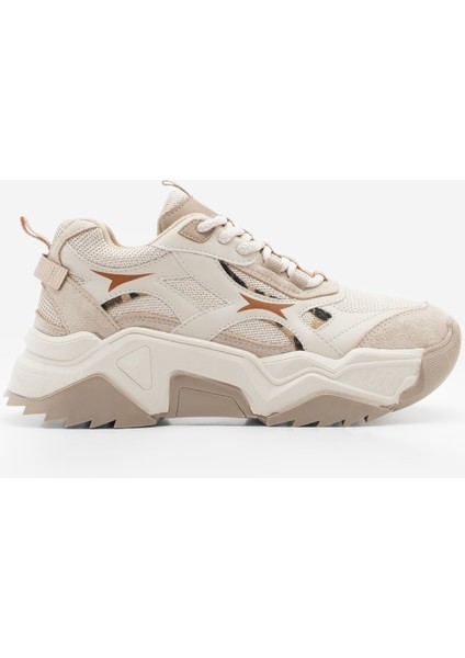 Kadın Sneaker Kalın Taban Bağcıklı Çok Parçalı Spor Ayakkabı Mizon