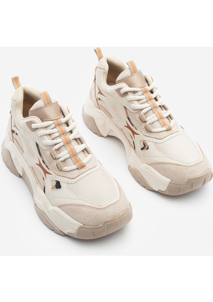 Kadın Sneaker Kalın Taban Bağcıklı Çok Parçalı Spor Ayakkabı Mizon
