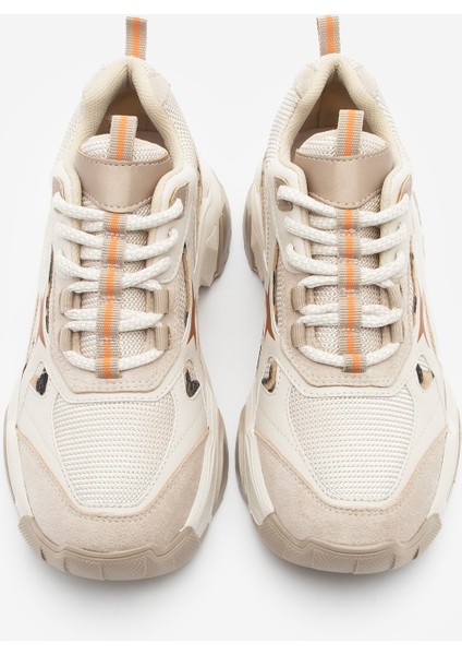 Kadın Sneaker Kalın Taban Bağcıklı Çok Parçalı Spor Ayakkabı Mizon