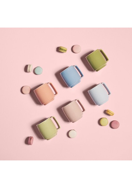 Macaron Seramik Kupa 6'lı Set 350 ml