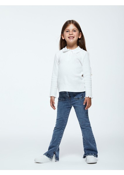 Basic Ispanyol Paça Kız Çocuk Jean Pantolon