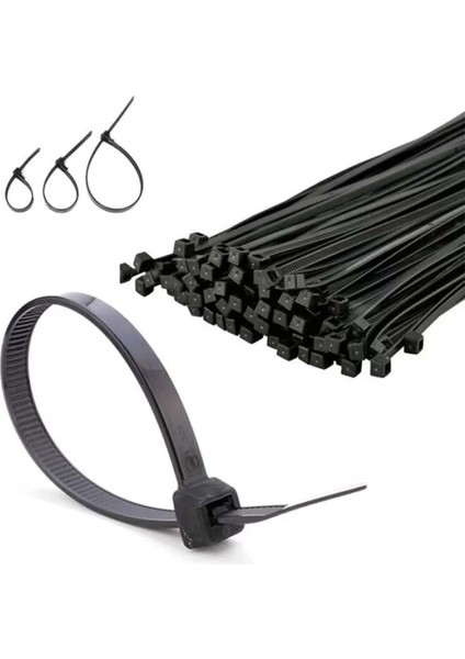 Kablo Bağı Cırt Kelepçe 25 cm Naylon Siyah 100 Adet Etc R11