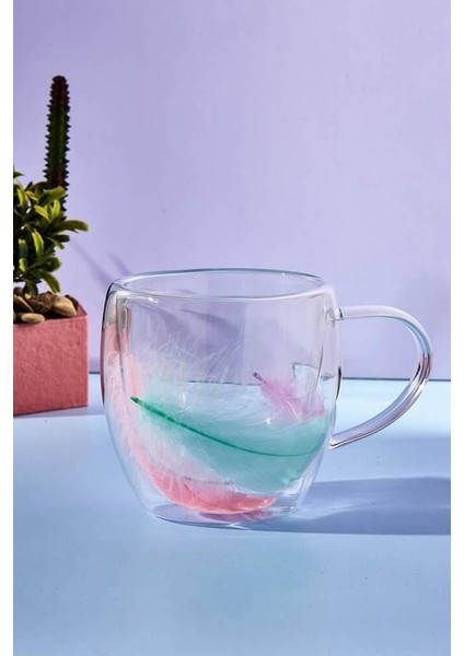 Tüy Detaylı Çift Cidarlı Cm Kupa 250 ml