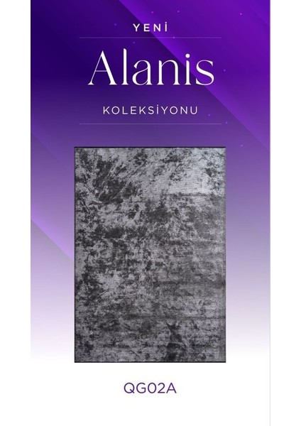 Alanis QG02A Antrasit Pamuk Akrilik Yumuşak Silinebilir Modern Kilim Halı fiyatları