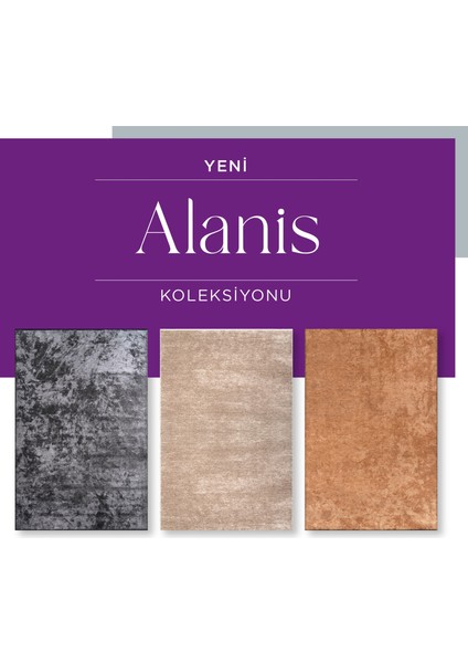 Alanis QG04A Vizon Pamuk Akrilik Yumuşak Silinebilir Modern Kilim Halı