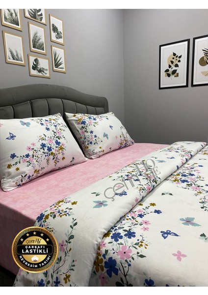 Çetinhome Çarşafı Lastikli Çift Kişilik Nevresim Takımı Bahar modelleri