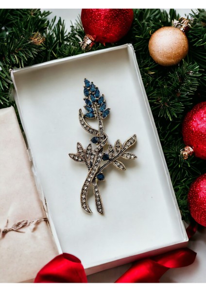 Kristal Taş Elmas Montür Çiçek Broş