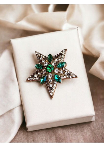 Kristal Taşlı Yıldız Broş fiyatları