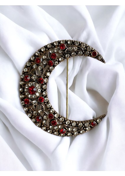 Zirkon Taşlı Hilal Broş fiyatları