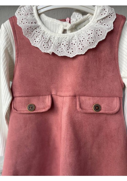 Kız Çocuk Süet Elbise Güpürlü Badili Kız Çocuk Süet Jile Elbise fiyatları