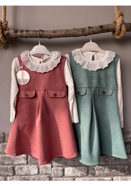 Kız Çocuk Süet Elbise Güpürlü Badili Kız Çocuk Süet Jile Elbise fırsatları