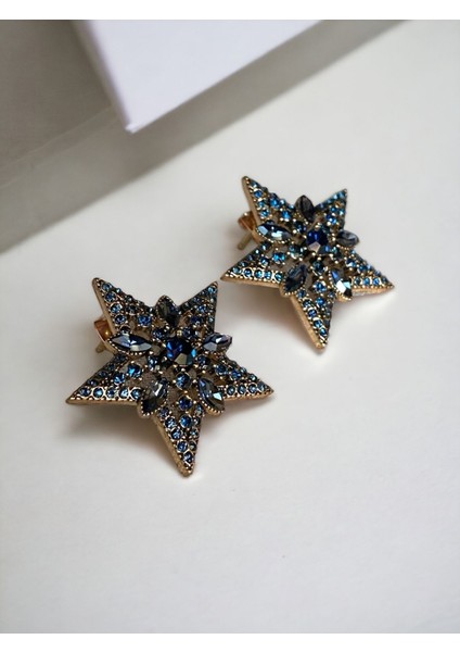 Kristal Taşlı Yıldız Küpe fiyatları