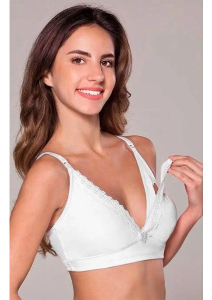 Mammabra Beatris Beyaz Melanj Emzirme Sütyeni