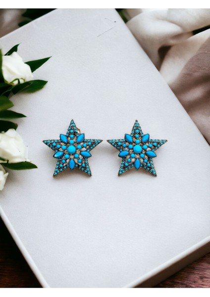 Kristal Taşlı Yıldız Küpe