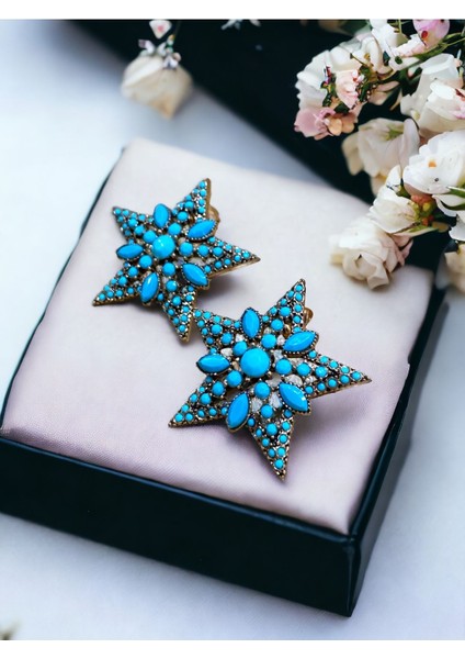 Kristal Taşlı Yıldız Küpe modelleri