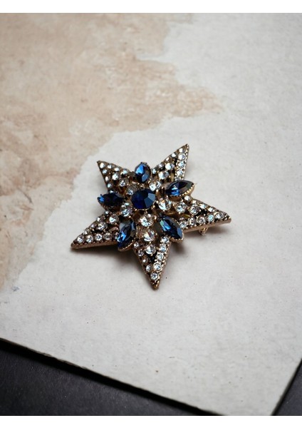 Kristal Taşlı Yıldız Broş modelleri