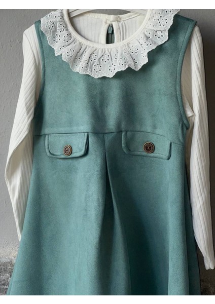 Kız Çocuk Süet Elbise Güpürlü Badili Kız Çocuk Süet Jile Elbise modelleri