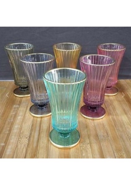 Akıllıelma Lavin Kahve Yanı Bardağı Çizgili Renkli Lvn 32001