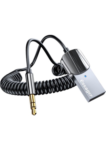 Essager Aux Bluetooth Araç Müzik Kiti Fm Transmitter Aux Giriş USB Wireless Bluetooth Araç Müzik Kiti