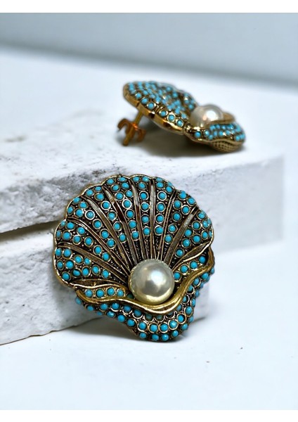 Deniz Kabuğu Figür Inci Küpe