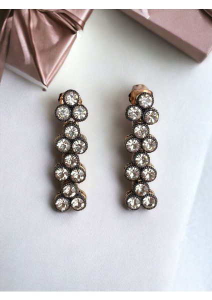 Triple Sıra Zirkon Taşlı Küpe