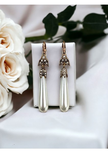 Yaprak Figürlü Su Damlası Inci Küpe fiyatları