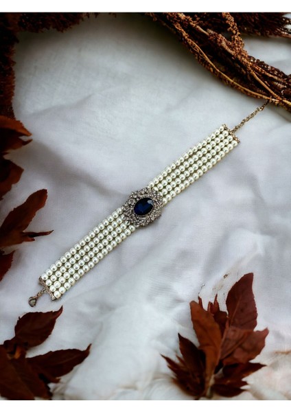 Kristal Taşlı Chooker İnci Tasma Kolye fiyatları