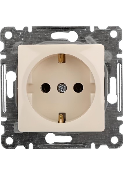 Krem Lillium Topraklı Priz Modül + Kapak (MAKEL.30010028)