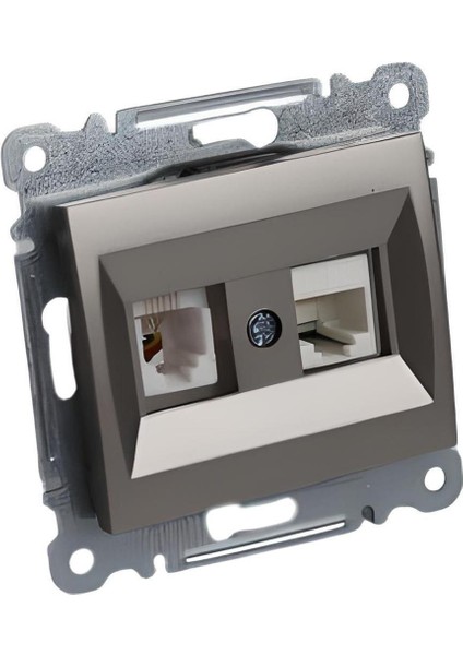 Yeşil Defne Ikili Data Priz Cat 5 + Nümeris Modül + Kapak (MAKEL.43052037)