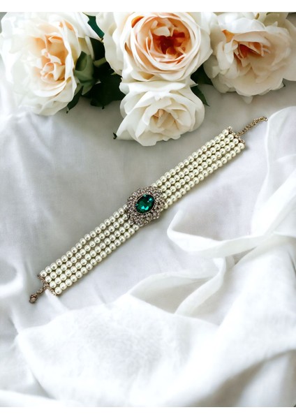 Kristal Taşlı Chooker İnci Tasma Kolye fiyatları