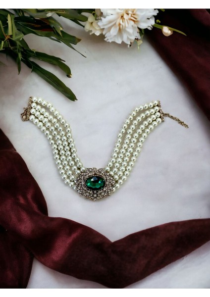 Kristal Taşlı Chooker İnci Tasma Kolye modelleri