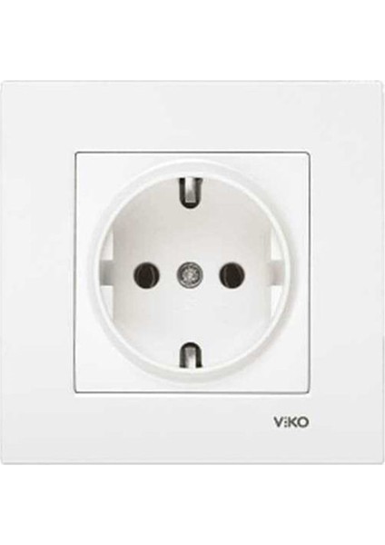 Beyaz Karre Topraklı Priz (VİKO.90967008)