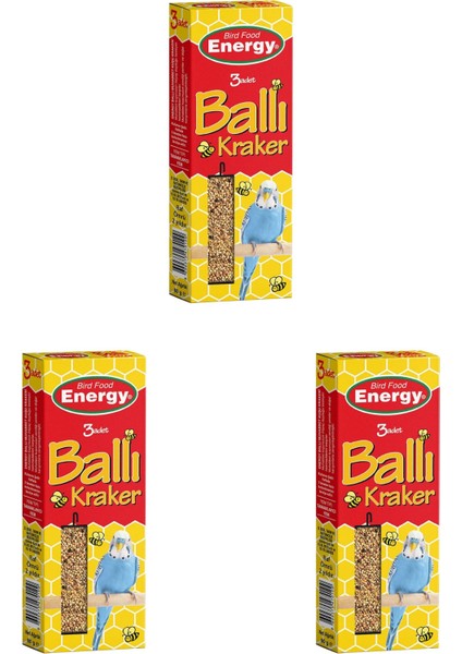 Ballı Muhabbet Kuşu Krakeri 3'lü - 3 Adet