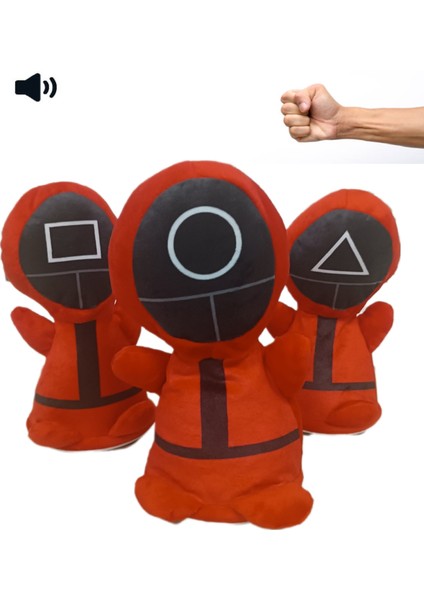 Squid Game Asker Pilli Sesli Peluş Oyuncak Peluşu Punch Ball 1 Adet