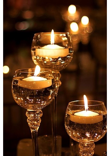 Beyaz Suda Yüzen Kokusuz Terapi Mum Seti (8, 16 ve 32 Adet Seçenekleri) indirimleri