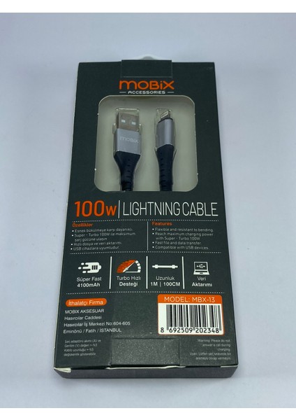 Lightning USB Kablo Super Hızlı Turbo Şarj ve Veri Aktarımı