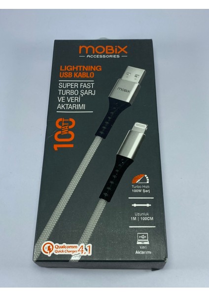 Lightning USB Kablo Super Hızlı Turbo Şarj ve Veri Aktarımı