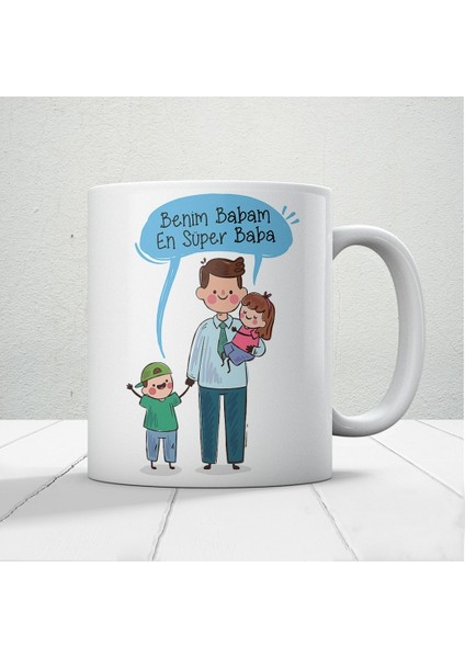 Benim Babam En Süper Baba Babalar Günü Kupa Bardak Baskılı Kahve Kupa Bardak