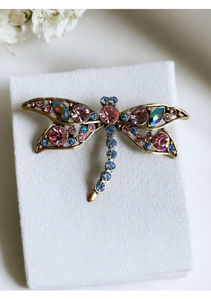 Kristal Taşlı Yusufçuk Figür Broş modelleri